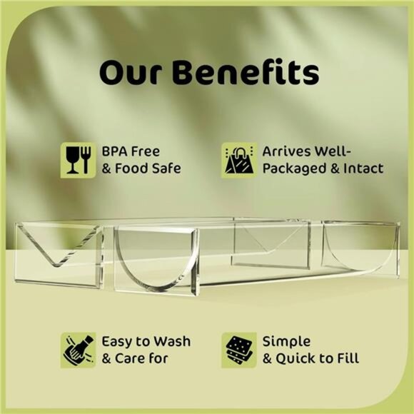 Clear cracker tray set 2 rectangular serving tray acrylic food display platter - Picture 4 of 7